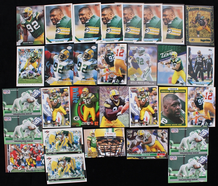 1991-1997 Reggie White Green Bay Packers Trading Cards (Lot of 30)