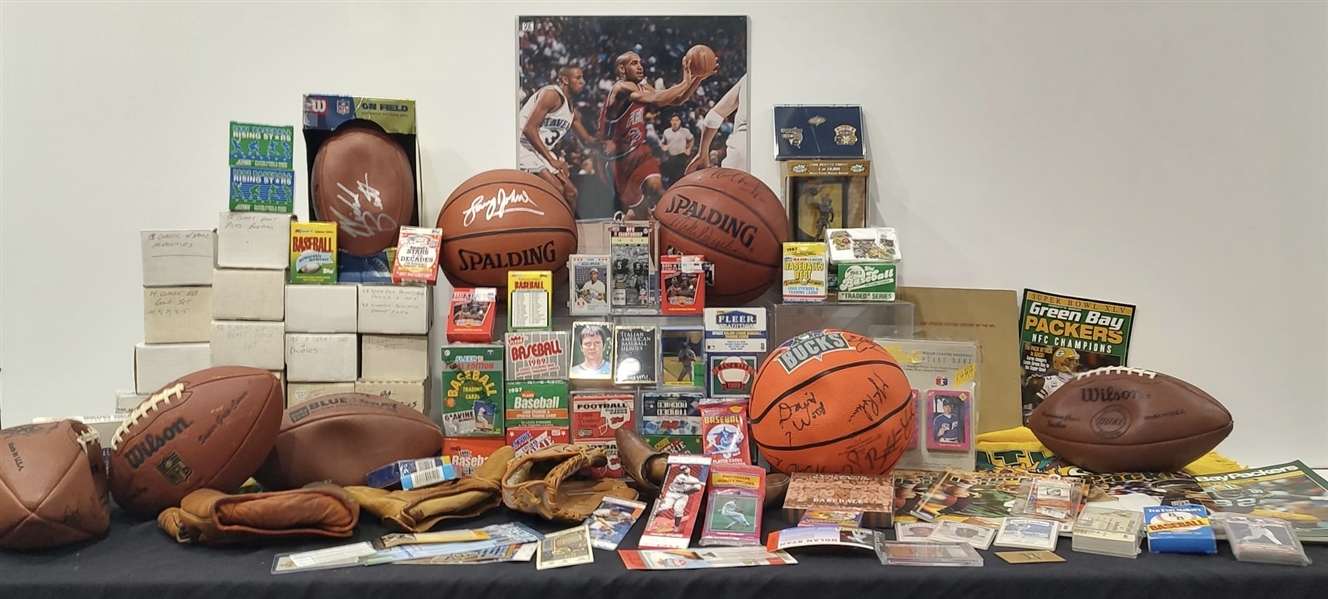 1950s-2010s Baseball, Basketball, Football Collection (Lot of 90+)