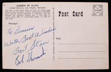 1956-71 Bart Starr & Bob Skoronski Green Bay Packers Signed Postcard (JSA)