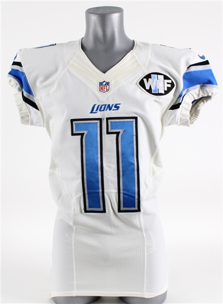2015 Kaelin Clay Detroit Lions Road Jersey w/WCF Patch (MEARS LOA)