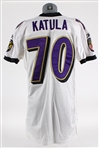 2005 Matt Katula Baltimore Ravens Game Worn Road Jersey (MEARS A10)