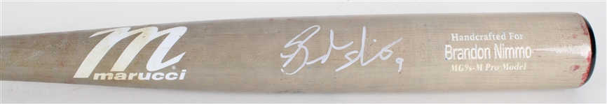 2025 Brandon Nimmo NY Mets Signed Game Used Bat (JSA)(MEARS A8)