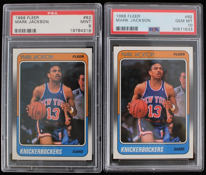 1988 Mark Jackson NY Knicks Fleer #82 Rookie Cards (PSA Slabbed GEM-MT 10)