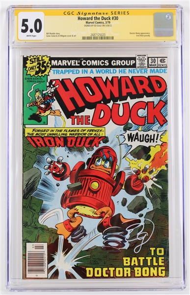 1978 Ed Gale Howard the Duck Signed #30 Marvel Comic (CGC 5.0 Slabbed)