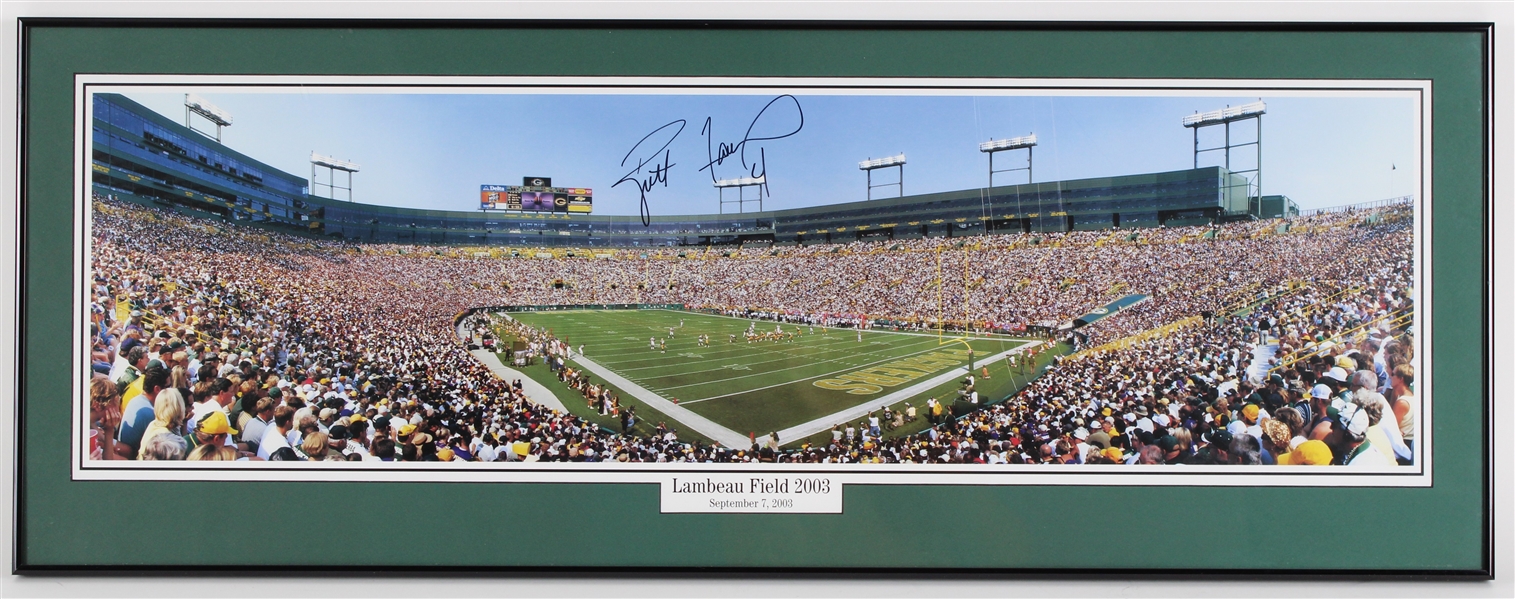 2003 Brett Favre Green Bay Packers Signed 15"x40" Framed Photo (JSA)