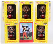 2002 Mickey Mouse Bobble Heads by Kelloggs (Lot of 6)