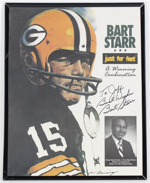 1956-71 Bart Starr Green Bay Packers Signed 16"x20" Framed Print (JSA) 