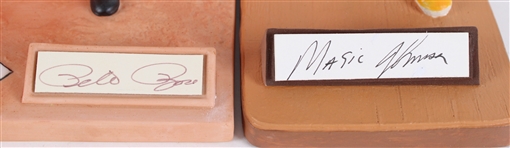 1980s Pete Rose & Magic Johnson Signed Statues w/ Emmett Smith (Lot of 3)(JSA) 