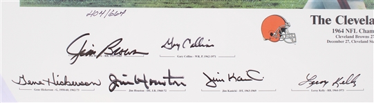 1994 Cleveland Browns NFL Champions Multi Signed LE 27x32 Print (JSA) 