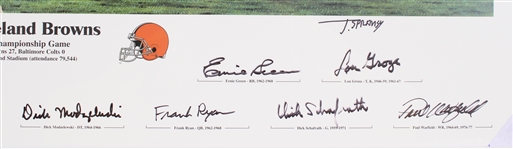 1994 Cleveland Browns NFL Champions Multi Signed LE 27x32 Print (JSA) 