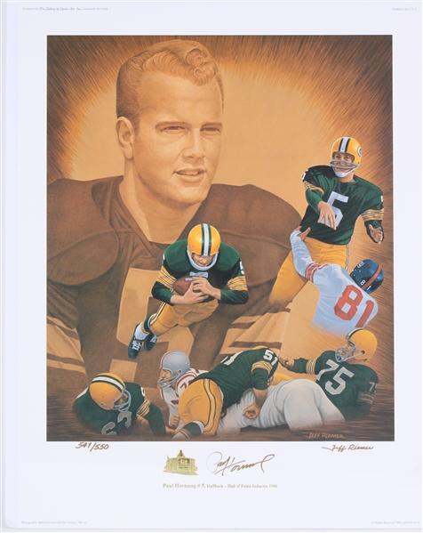 1999 Paul Hornung Green Bay Packers Signed 19"X24" LE Lithograph (JSA) 