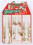 1950s Gay Sportsman Key Chains w/ 9"x13" Store Display 
