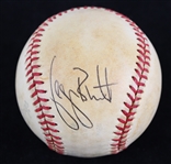 1978 Bill Veeck George Brett White Sox / Royals Dual Signed OAL MacPhail Baseball (JSA)
