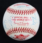 1990 Oakland Athletics Team Signed Official World Series Baseball w/ 30+ Signatures Including Tony La Russa, Rickey Henderson, Mark McGwire, Dave Stewart & More (JSA) 