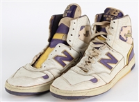 1987-88 James Worthy Los Angeles Lakers Signed New Balance 790 Game Worn Sneakers (MEARS LOA) *JSA*