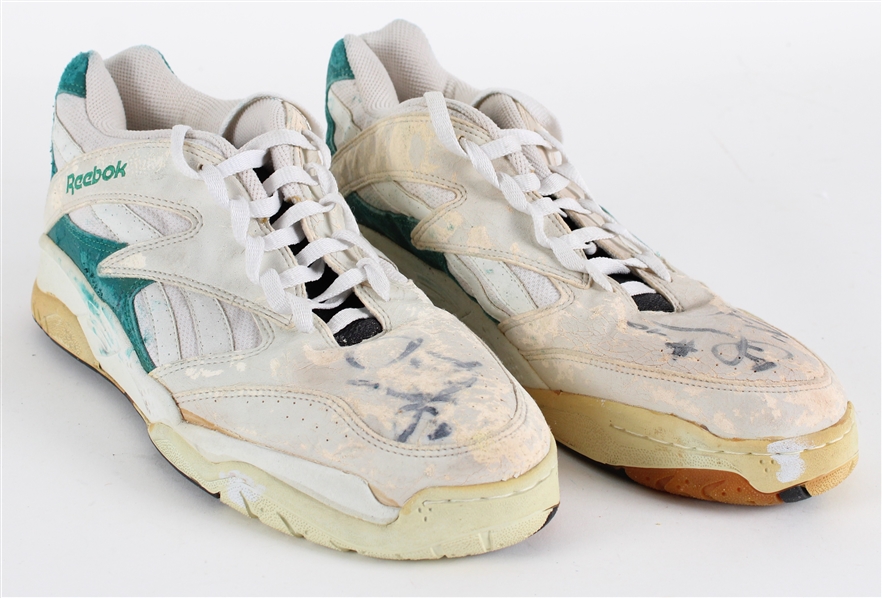 1993 Sawn Kemp Seattle Supersonics Signed Reebok Game Worn Sneakers (MEARS LOA) *JSA*