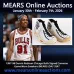 1997-98 Dennis Rodman Chicago Bulls Signed Converse Game Worn Sneakers (MEARS LOA) *JSA*