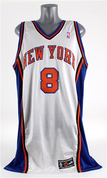 2000-01 Latrell Sprewell New York Knicks Signed Game Worn Home Jersey (MEARS A5 / JSA)