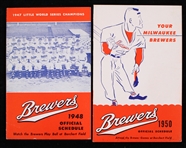 1948-50 Milwaukee Brewers Official Pocket Schedules (Lot of 2)