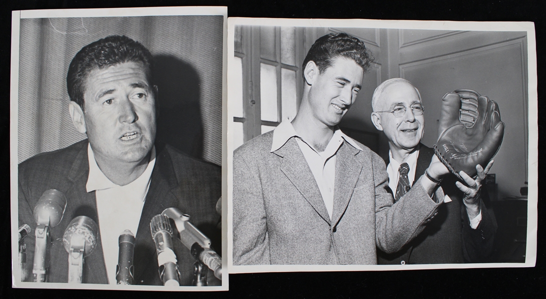 1960s Ted Williams Boston Red Sox 8"x10" Press Photos (Lot of 2)