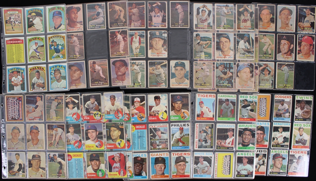 1957-72 Topps Baseball Trading Cards - Lot of 400+
