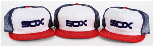 1980s Chicago White Sox Adjustable Mesh Caps - Lot of 3