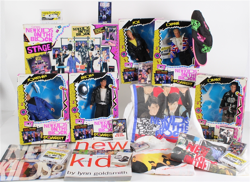 1980s-90s New Kids on the Block Memorabilia - Lot of 75+ w/ Figures, Apparel, Tapes/CDs/VHS, Publications & More