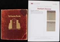 1926 Herbert Hoover Signed 7"x8" Ye Gueste Book of Judge Robert G. Simmons (JSA) 