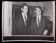 1965 Ted & Robert Kennedy at the Democratic Caucus 6.5"x8.5" Press Photo