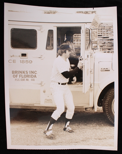 1975 Catfish Hunter NY Yankees 7"x9" NBC Press Photo