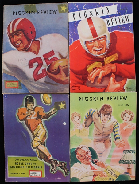 1940-50 Notre Dame Pigskin Review (Lot of 4)