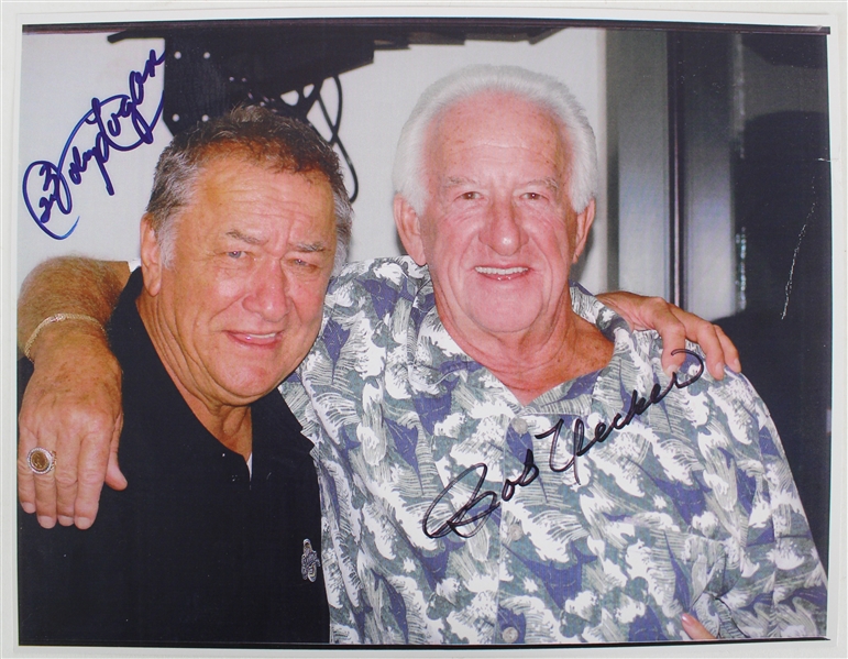 1990s Johnny Logan & Bob Uecker Signed 8"x10" Photo (JSA) 