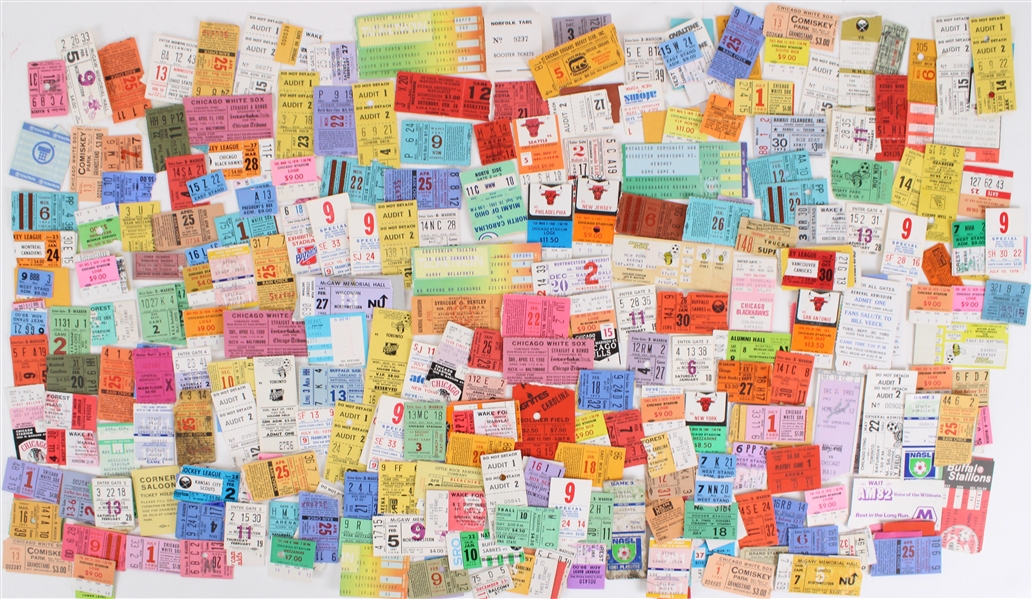 1960s-80s Baseball Football Basketball Hockey Ticket Stub Collection - Lot of 650+ Mostly Chicago Area Teams