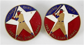 1962 Chicago Cubs Wrigley Field All Star Game Pins - Lot of 2