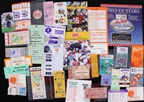 1950s-90s Football Tickets / Stubs Schedules Handbook Collection - Lot of 65