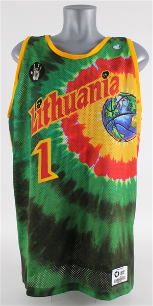1996 Jerry Garcia Grateful Dead Tie Dye Lithuania Basketball Jersey (MEARS LOA) 