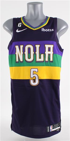 2022-23 Herbert Jones New Orleans Pelicans Signed Game Worn City Edition Jersey (MEARS A5)