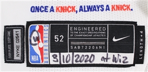 2020 (March 10th) Bobby Portis New York Knicks Signed Game Worn Association Edition Jersey (MEARS A5)