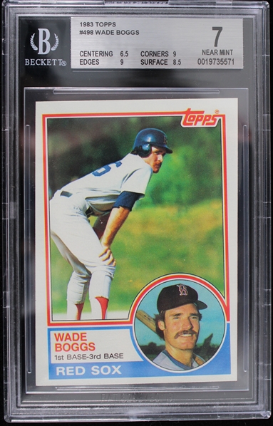 1983 Wade Boggs Boston Red Sox #498 Topps Slabbed Card (Beckett 7 NEAR MINT)