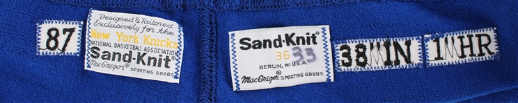 1986-87 New York Knicks Warm Up Pants #33 written in waistband (MEARS LOA)