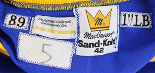 1989-90 Golden State Warriors Sand Knit Warm Up Shooting Shirt #5 written on tag
