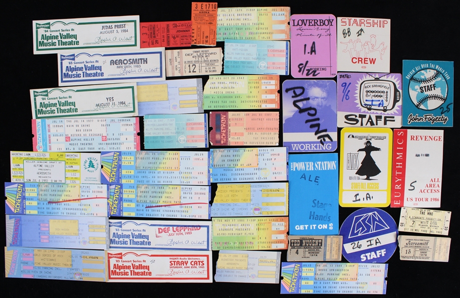 1970s-90s Milwaukee & Madison Concert Ticket Stubs & Backstage Passes (Lot of 37) 