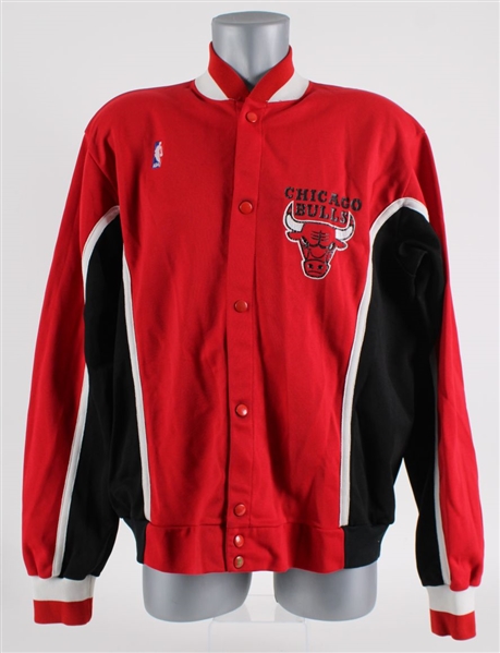 1987-89 Chicago Bulls Warm Up Jacket #23 Written in Black Marker (MEARS LOA)