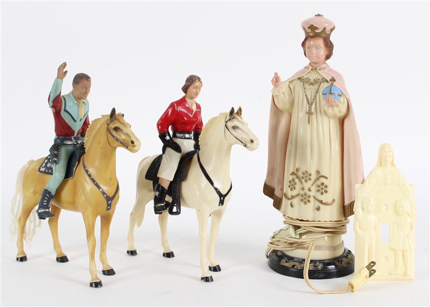 Vintage Dale Evans & Roy Rogers Hartland Statues w/ 12" Religious Light (Lot of 6) 