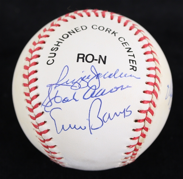 1989-94 Hank Aaron, Reggie Jackson, Willie Mays & more Multi Signed HR Slugger Baseball (JSA) 