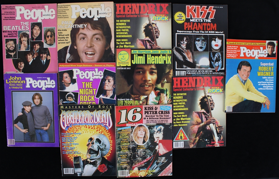 1970s-90s Magazine Collection Featuring The Beatles, Hendrix & more (Lot of 11)