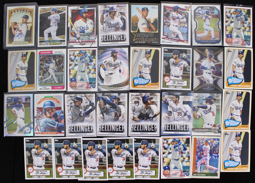 2020-23 Cody Bellinger LA Dodgers Card Collection w/ Signed Card (Lot of 32)