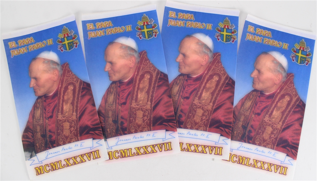 1978-2005 Pope John Paul II 9"x18" Pennants (Lot of 4)
