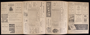 1939 Official Scorecard Memphis vs Nashville 