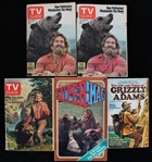 1977-78 Dan Haggerty Grizzly Adams TV Guides, Book, SuperMag (Lot of 5) 